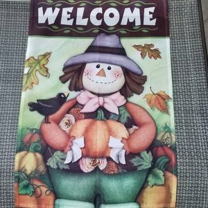 Scarecrow "Welcome " Garden Flag  - 💐 F# 6